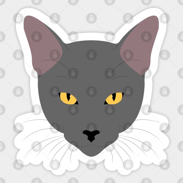 Grey Cat Sticker by ElementalMerch